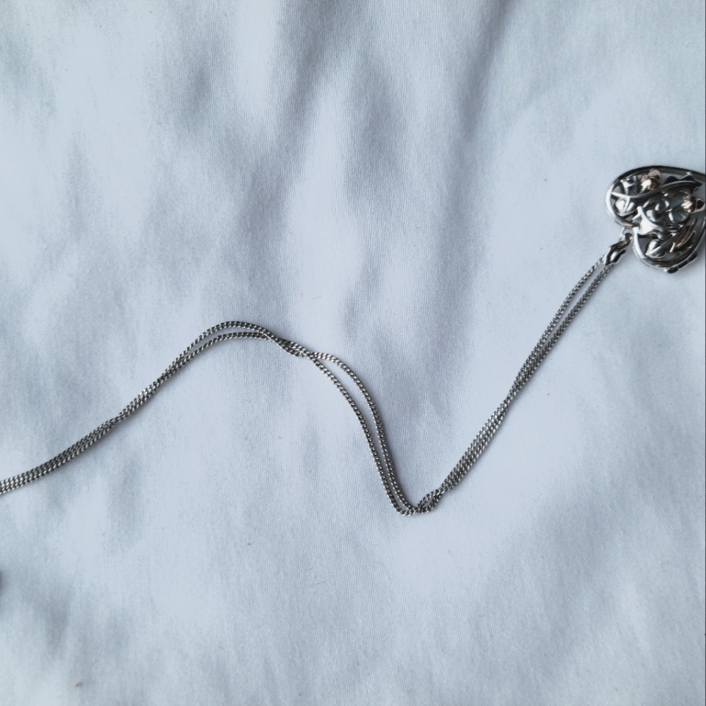 Elizabethan heart necklace, sterling silver